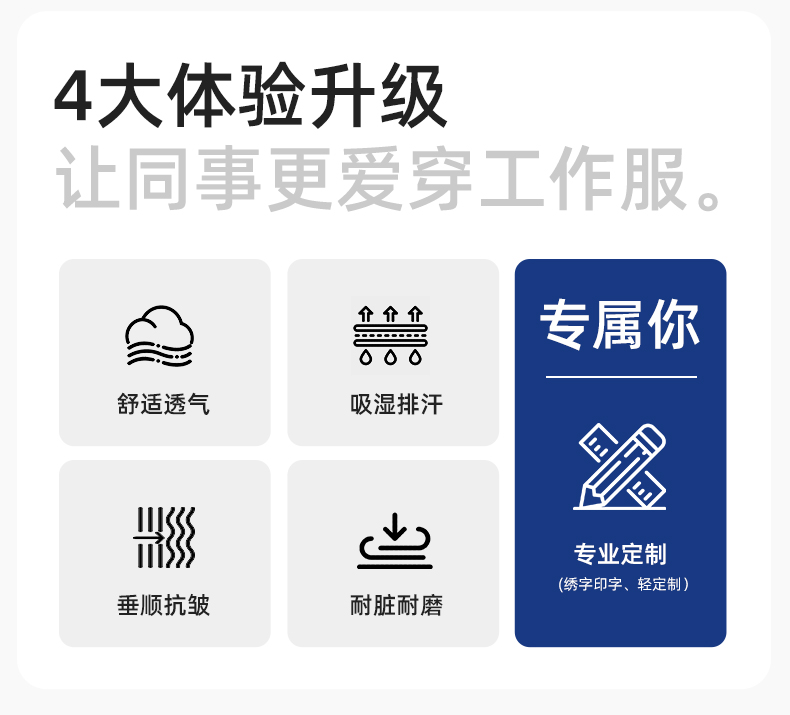 JC-102 春秋工作服套裝印字定制CVC長袖上衣耐磨汽修工廠車間工裝勞保服(圖2)