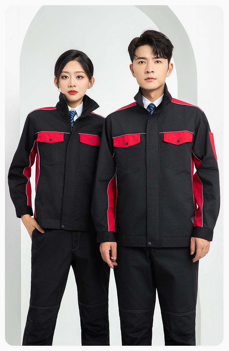 LJ-9802 春秋防撕裂勞保工作服套裝耐磨抗撕裂建筑工地干活工裝定制(圖16)