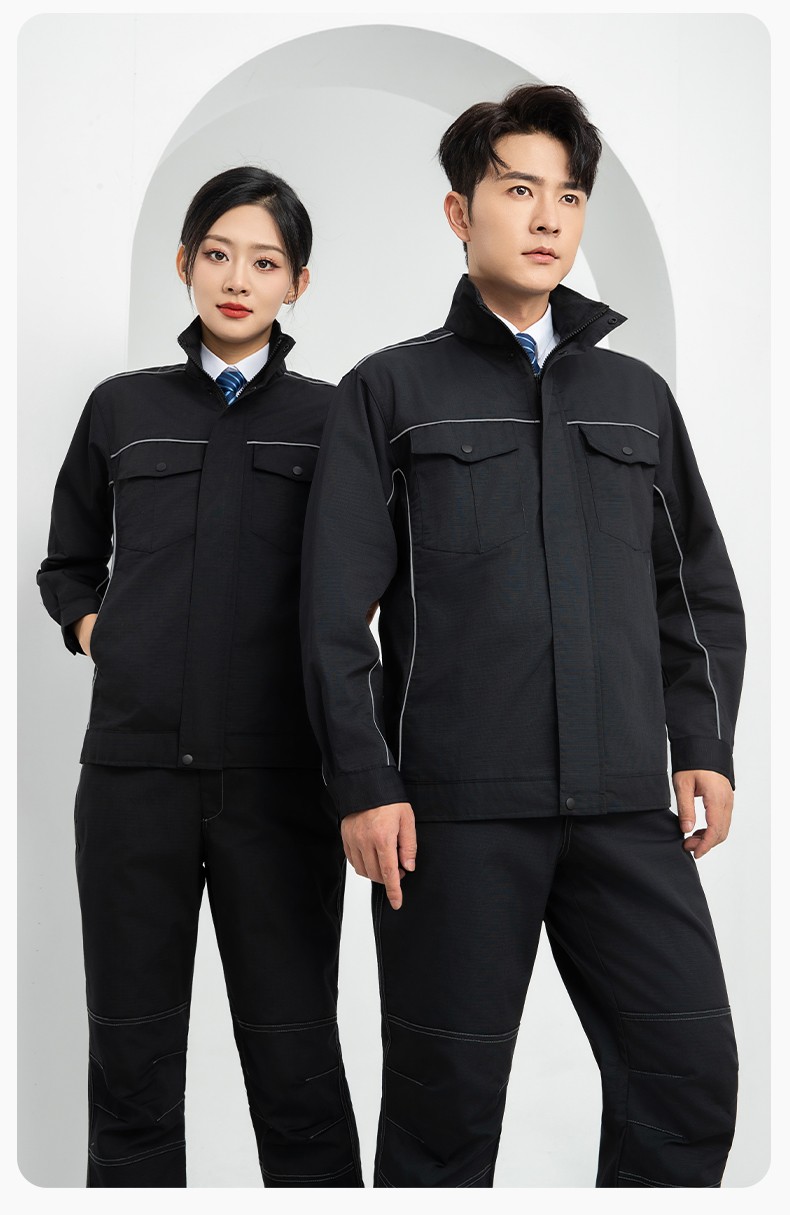 LJ-9802 春秋防撕裂勞保工作服套裝耐磨抗撕裂建筑工地干活工裝定制(圖19)