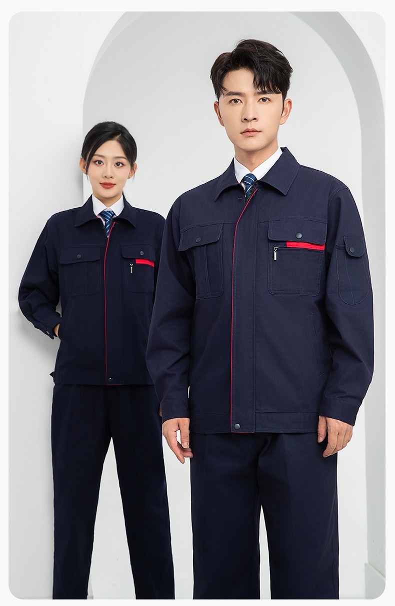 LJ-0536 純棉磨毛紗卡勞保工作服套裝耐磨透氣電焊工專用工裝定制(圖15)