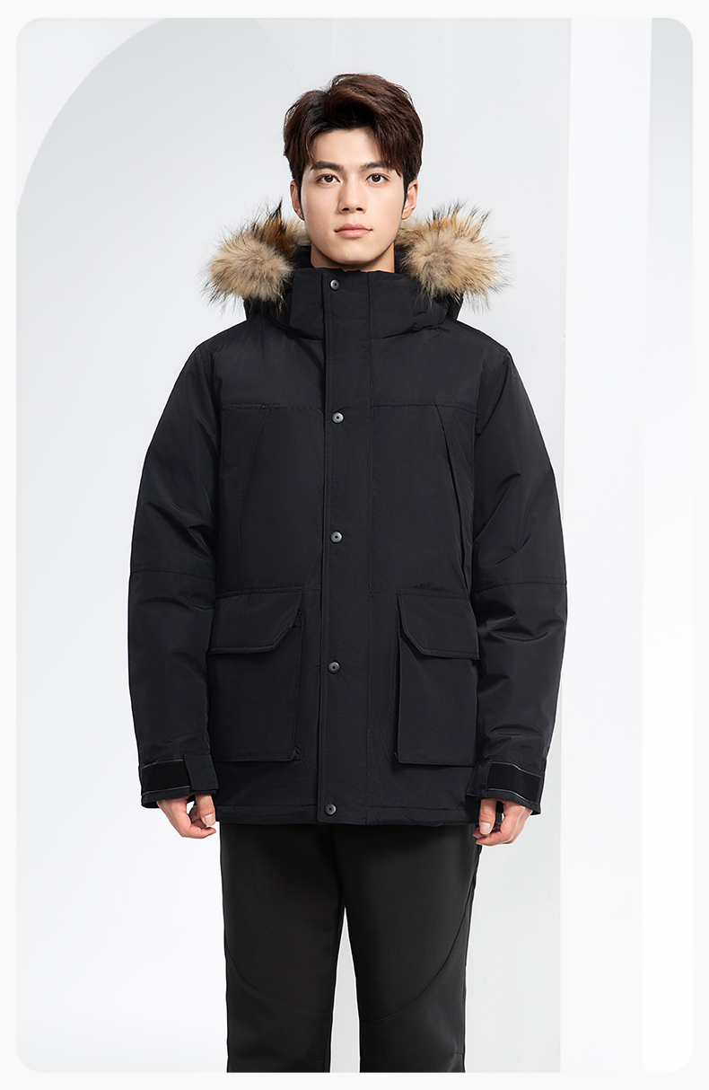 RH-60953 冬季可拆卸羽絨內膽三合一沖鋒衣毛領帽子防風防雨登山騎行服定制(圖17)