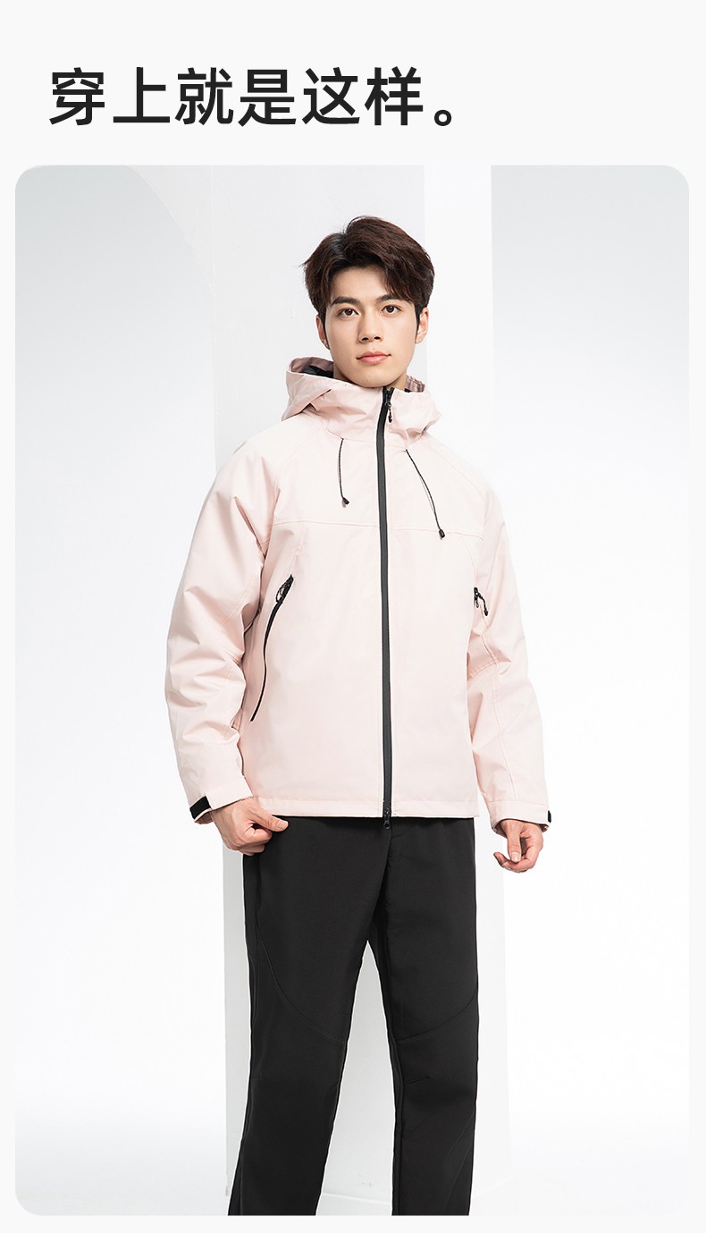 SL-9077 冬季可拆卸沖鋒衣工作服防風防水保暖工裝企業學校工廠團體服定制(圖12)