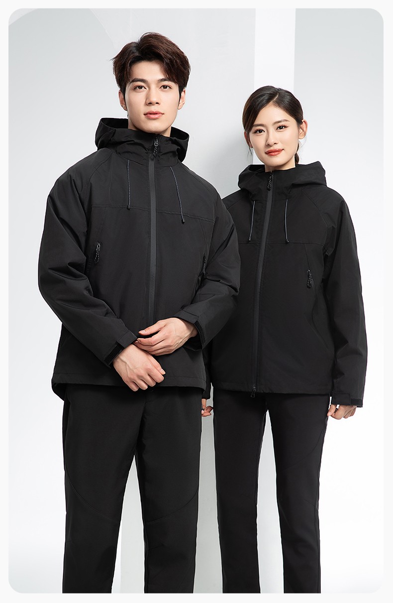 SL-9077 冬季可拆卸沖鋒衣工作服防風防水保暖工裝企業學校工廠團體服定制(圖15)