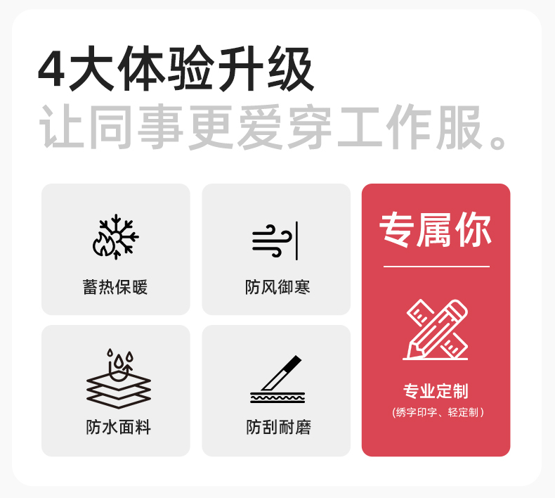 SL-9597 冬季工作服沖鋒衣加絨保暖工裝可拆卸印字定制學校公司超市外套(圖2)