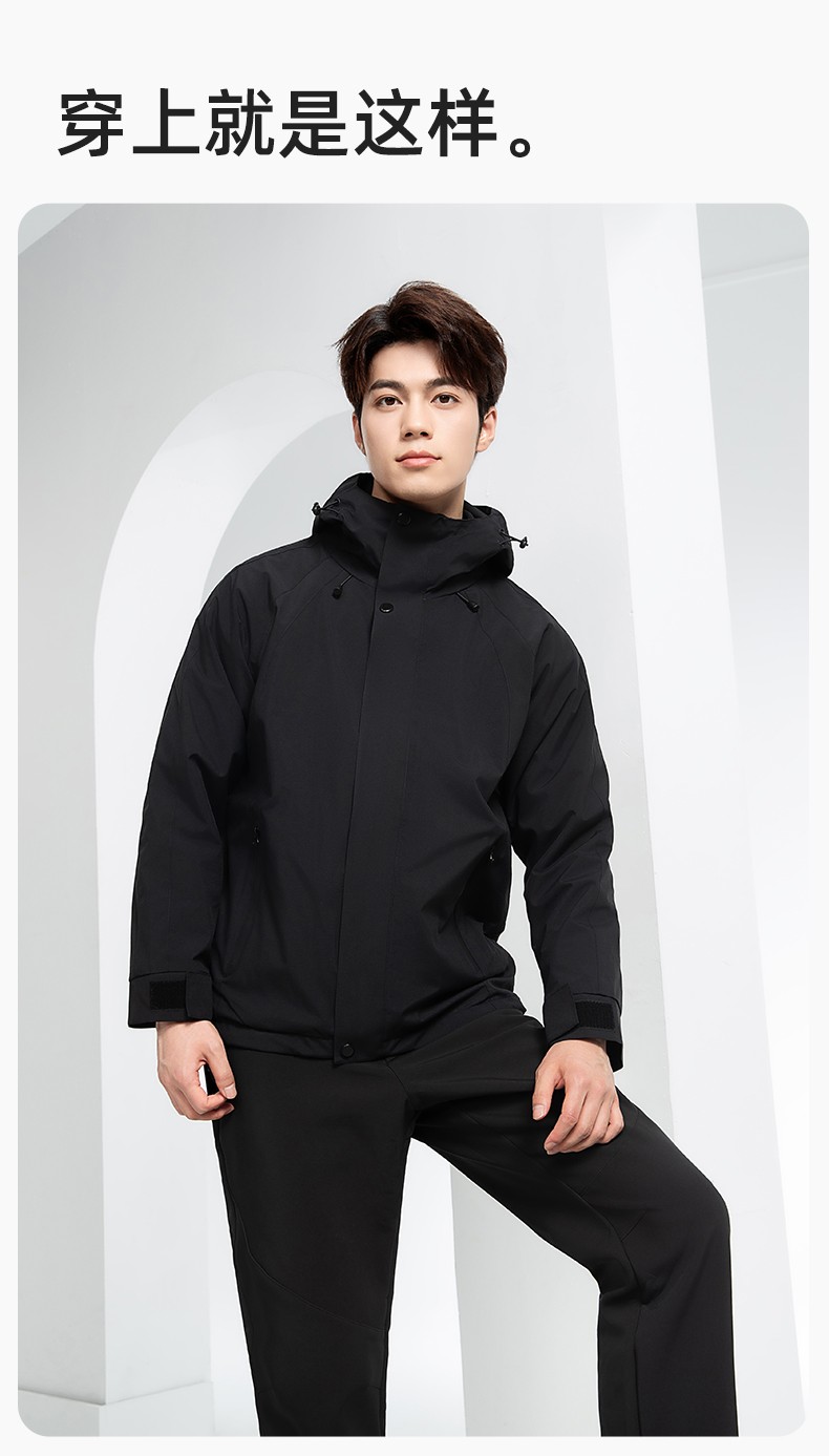 SL-9597 冬季工作服沖鋒衣加絨保暖工裝可拆卸印字定制學校公司超市外套(圖10)