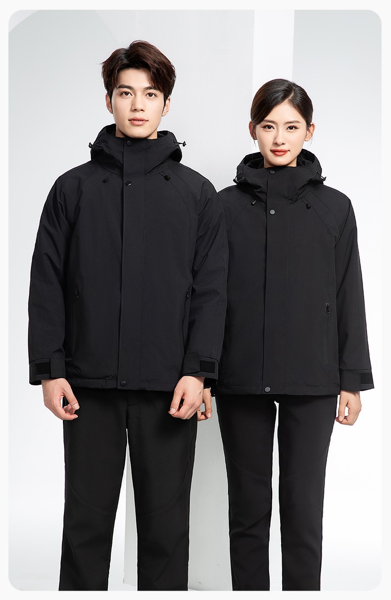 SL-9597 冬季工作服沖鋒衣加絨保暖工裝可拆卸印字定制學校公司超市外套(圖11)