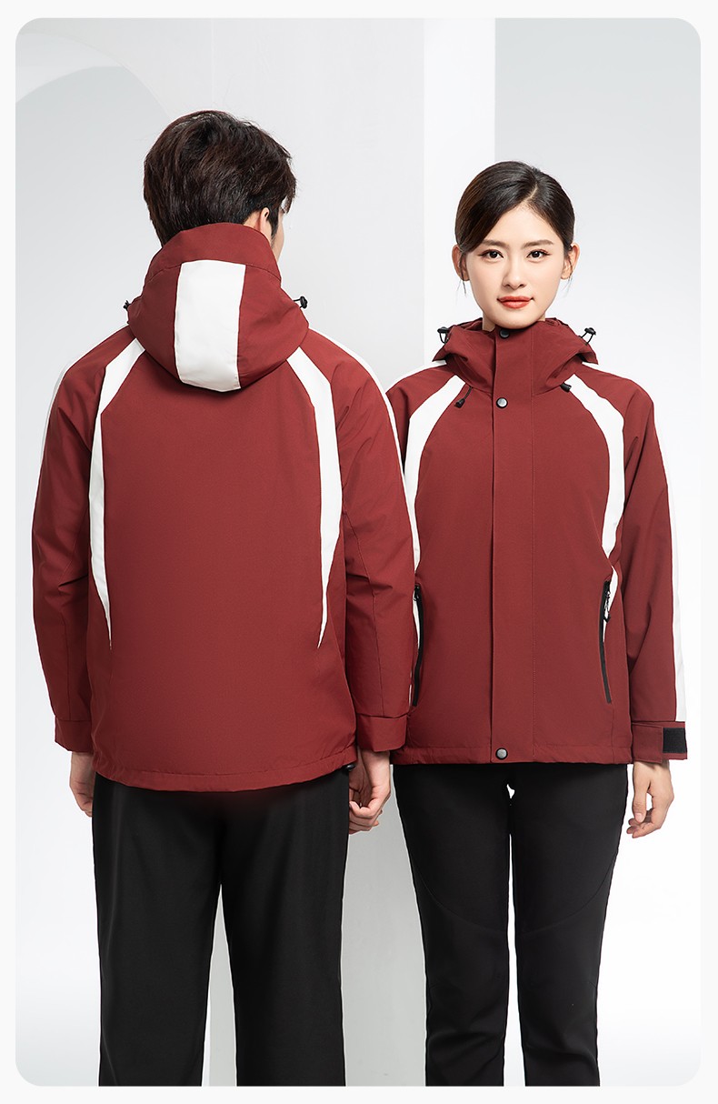 SL-9597 冬季工作服沖鋒衣加絨保暖工裝可拆卸印字定制學校公司超市外套(圖19)