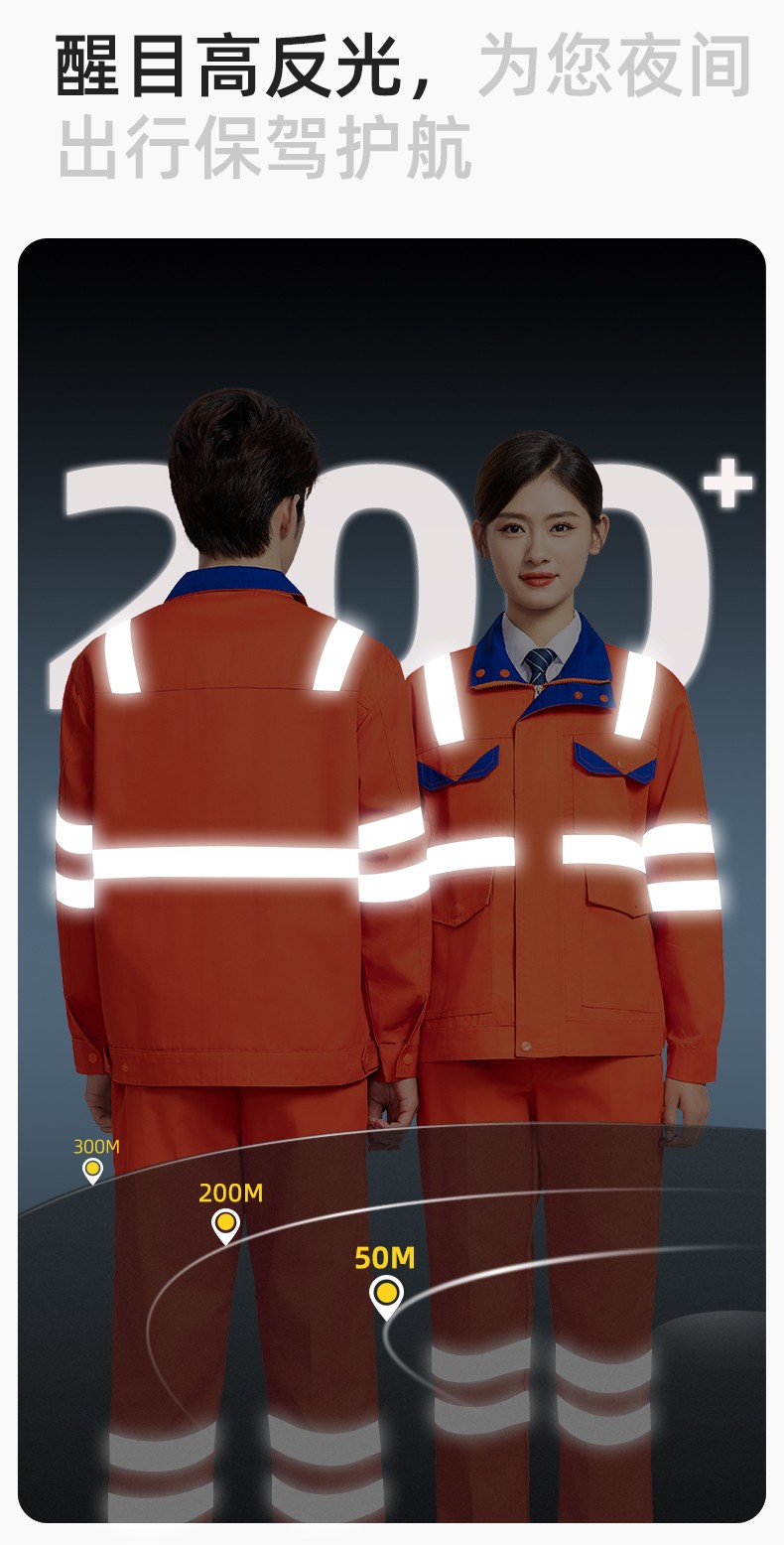 DM20148 反光條工作服套裝男路政環衛園林綠化養護保潔道路救援反光勞保服(圖4)
