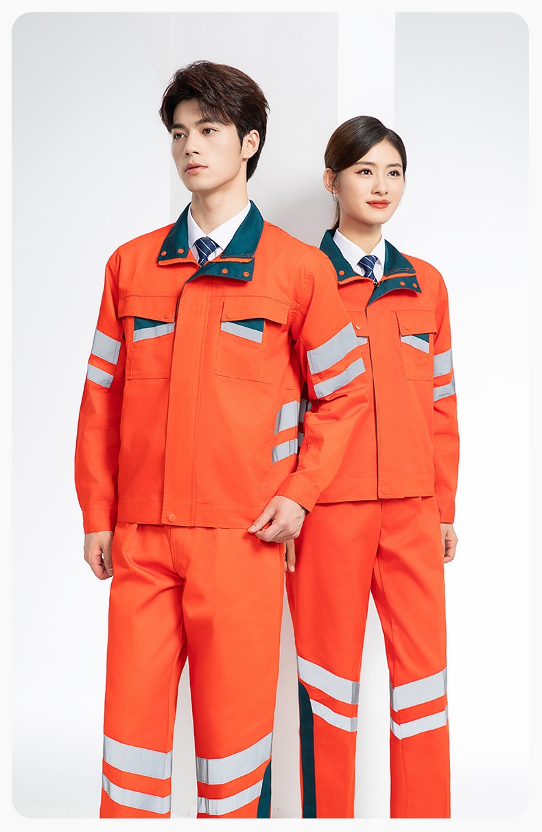 DM20149 春秋反光條長袖工作服男路政環衛園林綠化道路救援反光勞保服定制(圖13)