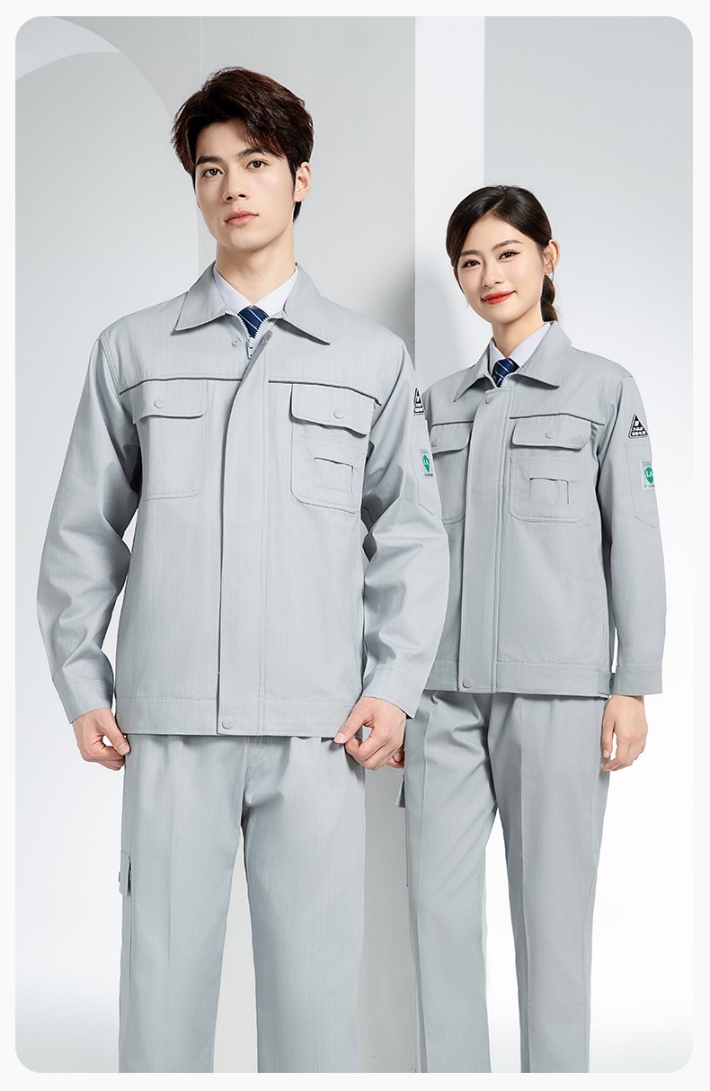 FJD8099 春秋純棉防靜電工作服套裝定制電網(wǎng)化工廠汽修車間耐磨反光勞保服(圖12)