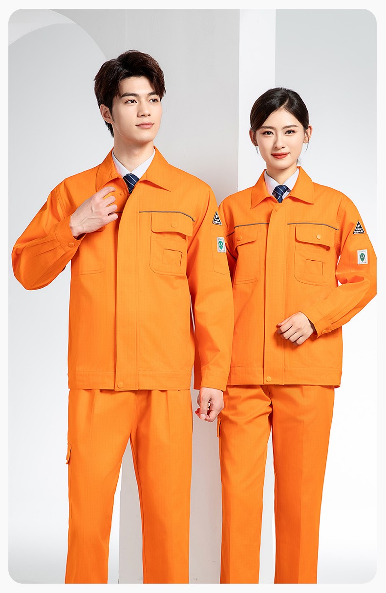 FJD8099 春秋純棉防靜電工作服套裝定制電網(wǎng)化工廠汽修車間耐磨反光勞保服(圖17)
