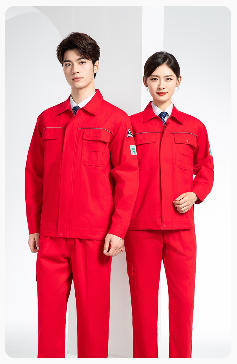 FJD8099 春秋純棉防靜電工作服套裝定制電網(wǎng)化工廠汽修車間耐磨反光勞保服(圖19)