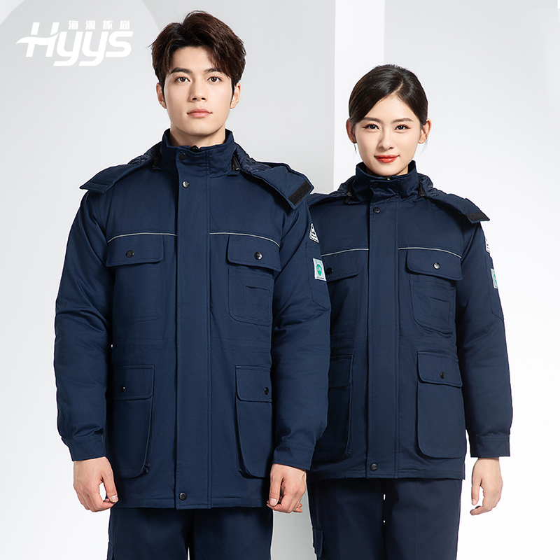 FJD8899Z 冬季純棉防靜電工作服棉服定制冷庫加厚保暖化工廠棉衣勞保服棉襖