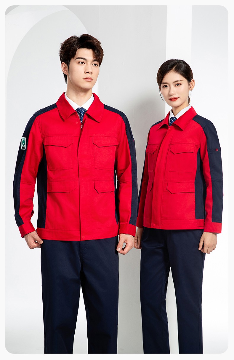 JC-3D02 春秋防靜電棉服定制工作服拼色工裝加油站機修車間廠服勞保工作服(圖14)