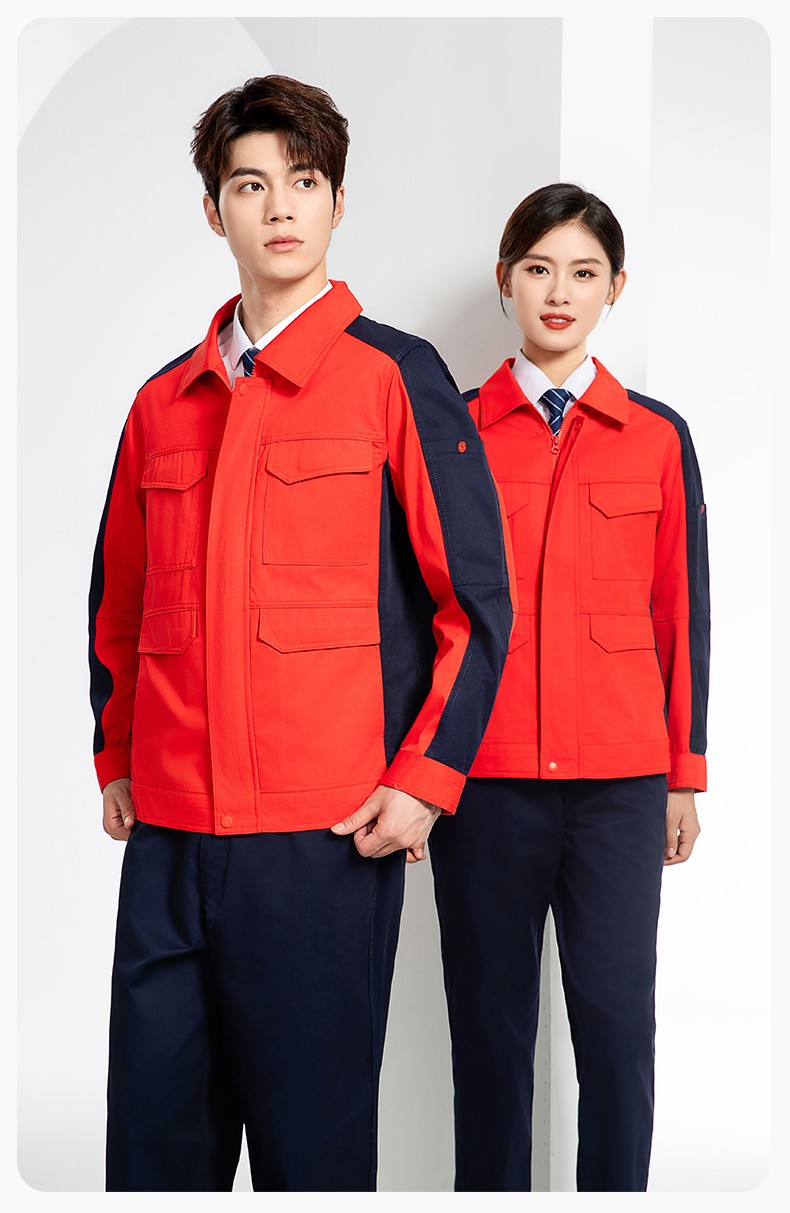 JC-3D02 春秋防靜電棉服定制工作服拼色工裝加油站機修車間廠服勞保工作服(圖17)