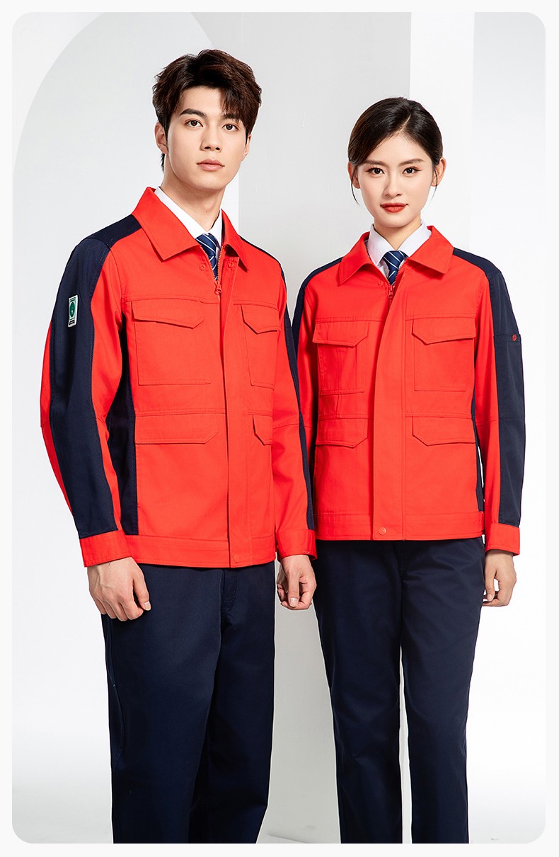 JC-3D02 春秋防靜電棉服定制工作服拼色工裝加油站機修車間廠服勞保工作服(圖18)