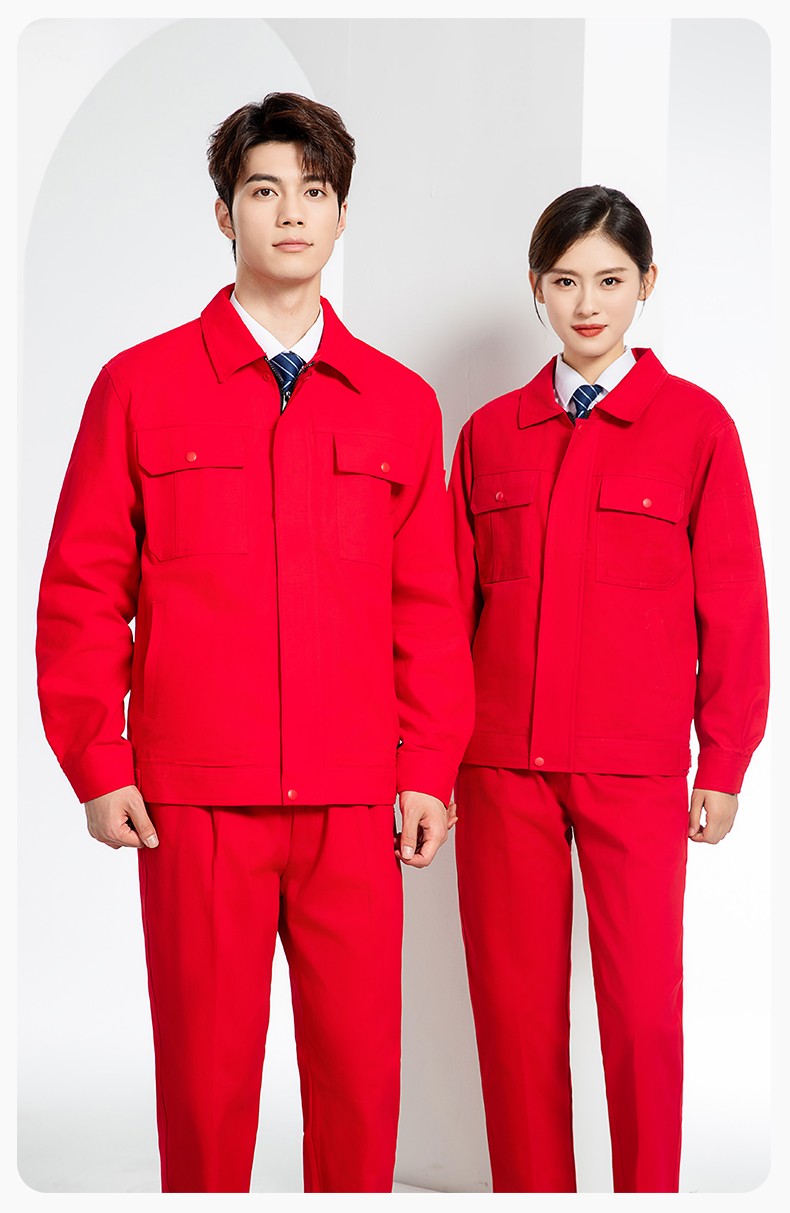 RD-8013 純棉電焊工作服套裝男秋冬款耐磨加厚車間汽車修理廠服勞保服工裝(圖14)