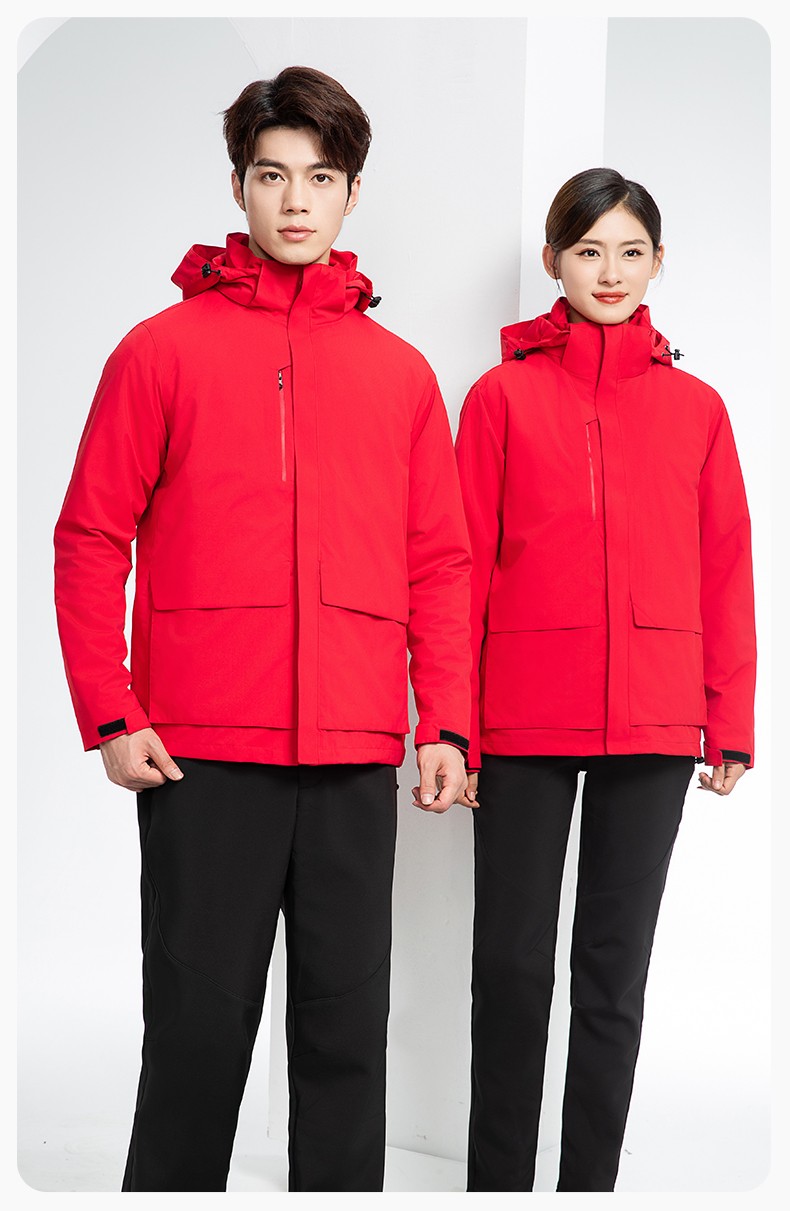 SW-9996 戶外三合一沖鋒衣秋冬加絨加厚男女同款搖粒絨沖鋒衣工作服定制(圖17)