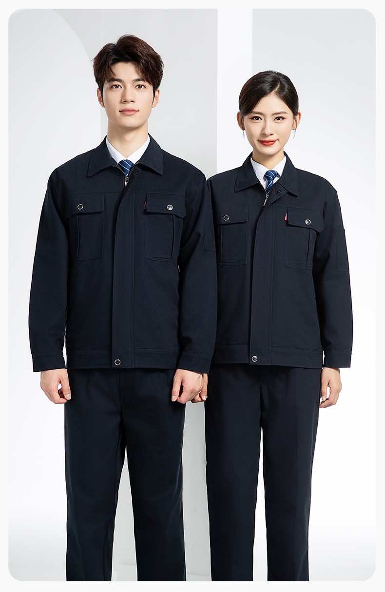 QM2094S 春秋純棉雙層工作服套裝定制耐磨全棉勞保服工裝上衣勞動廠服(圖15)