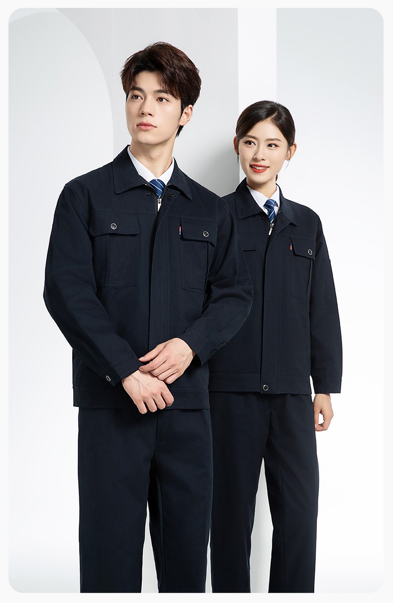 QM2094S 春秋純棉雙層工作服套裝定制耐磨全棉勞保服工裝上衣勞動廠服(圖16)