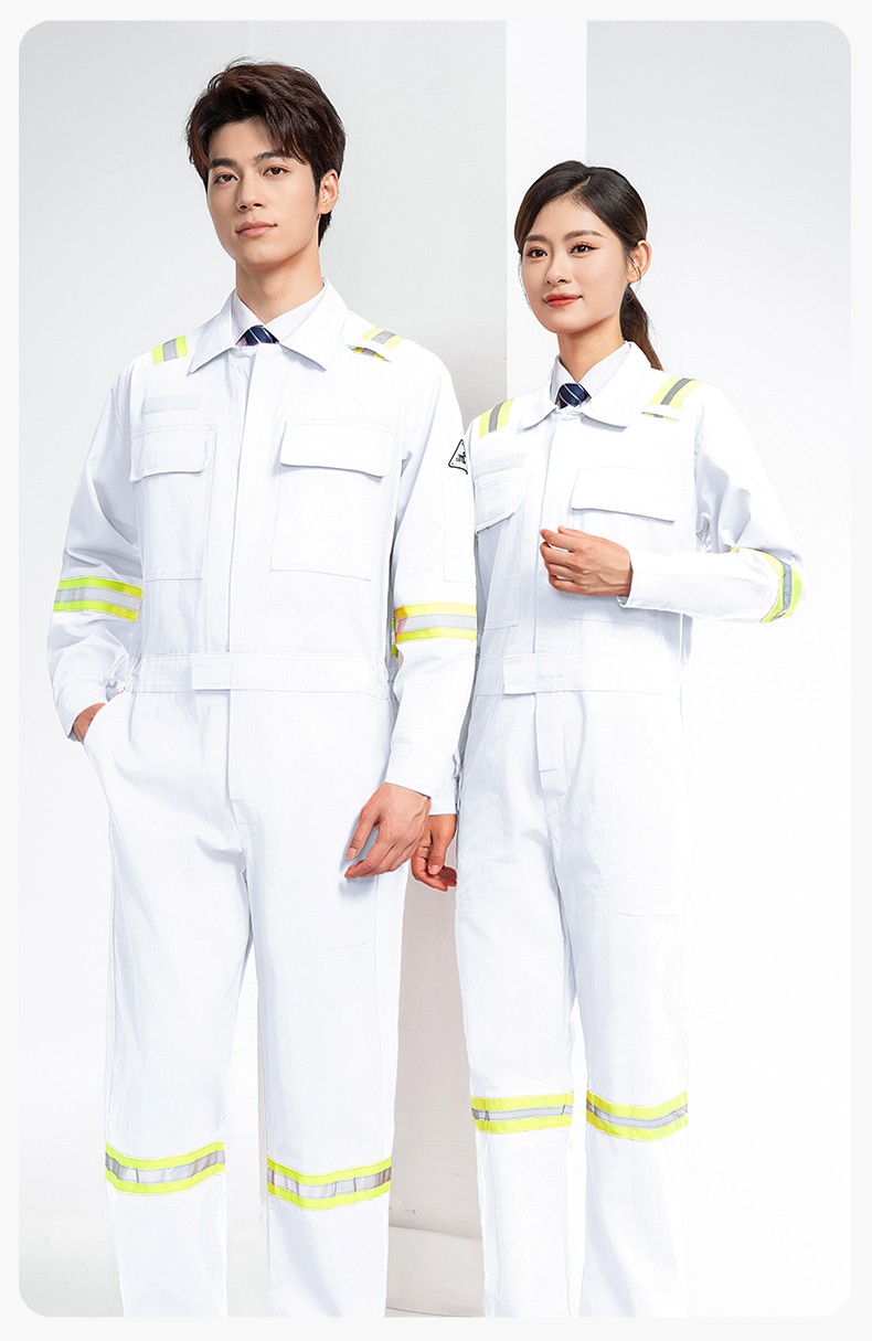 QM8057 全棉長袖連體工作服反光條勞保服機修服中海油工作服套裝(圖14)