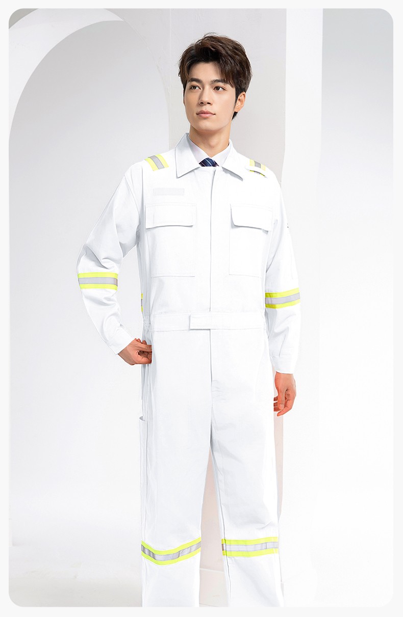 QM8057 全棉長袖連體工作服反光條勞保服機修服中海油工作服套裝(圖13)