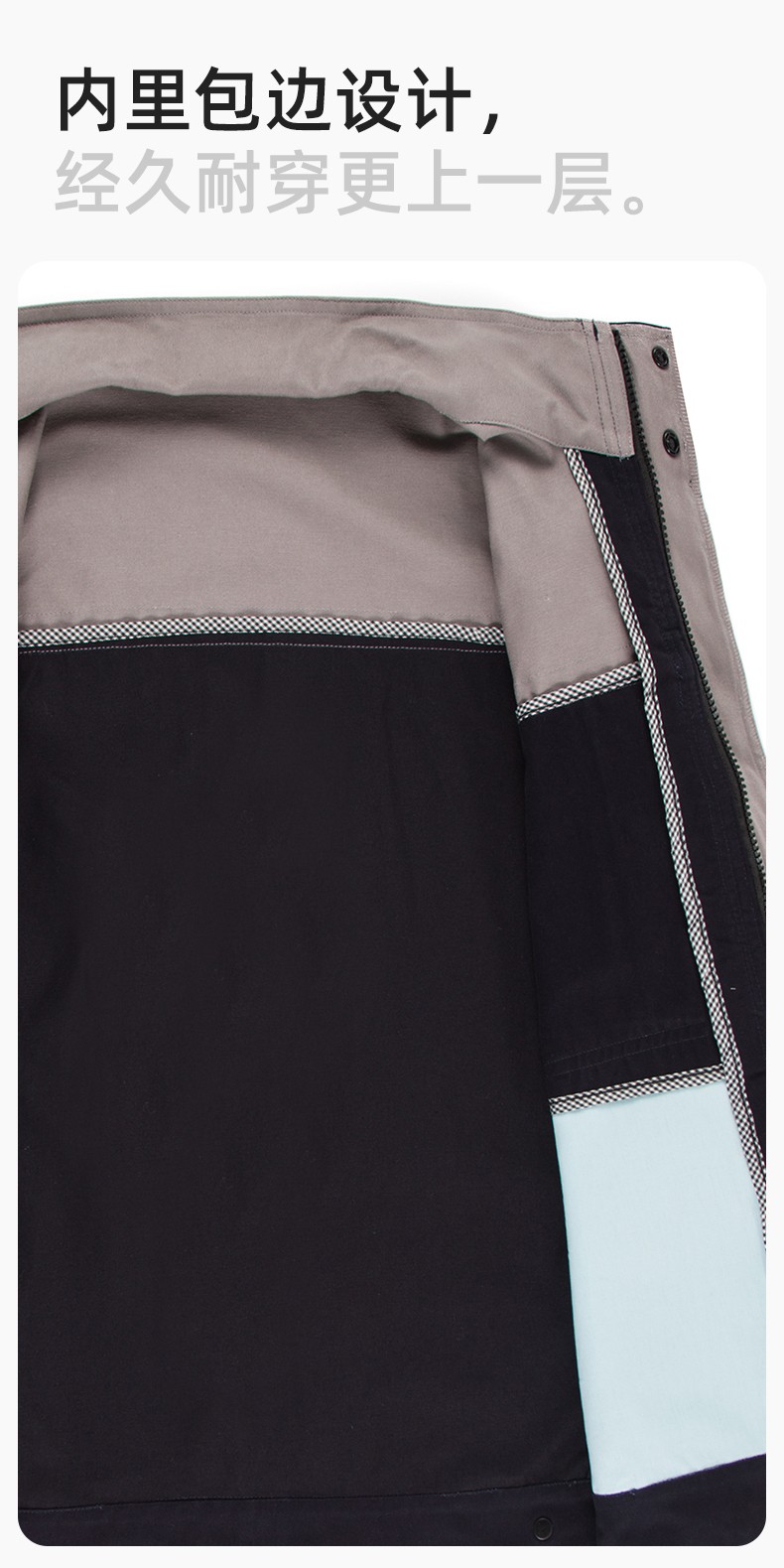 QM20129 純棉工作服套裝定制加厚耐磨長(zhǎng)袖勞保服汽修裝修工地電焊工裝(圖4)