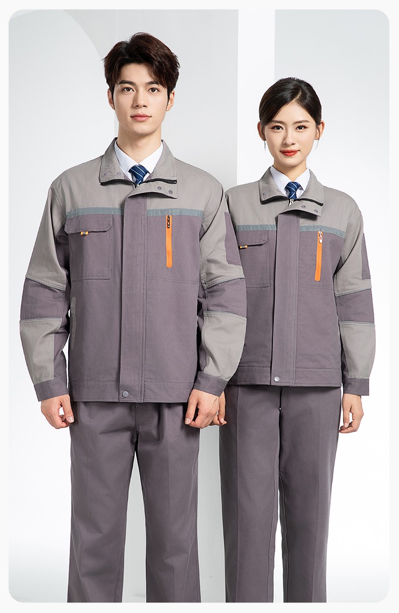 QM20129 純棉工作服套裝定制加厚耐磨長(zhǎng)袖勞保服汽修裝修工地電焊工裝(圖16)