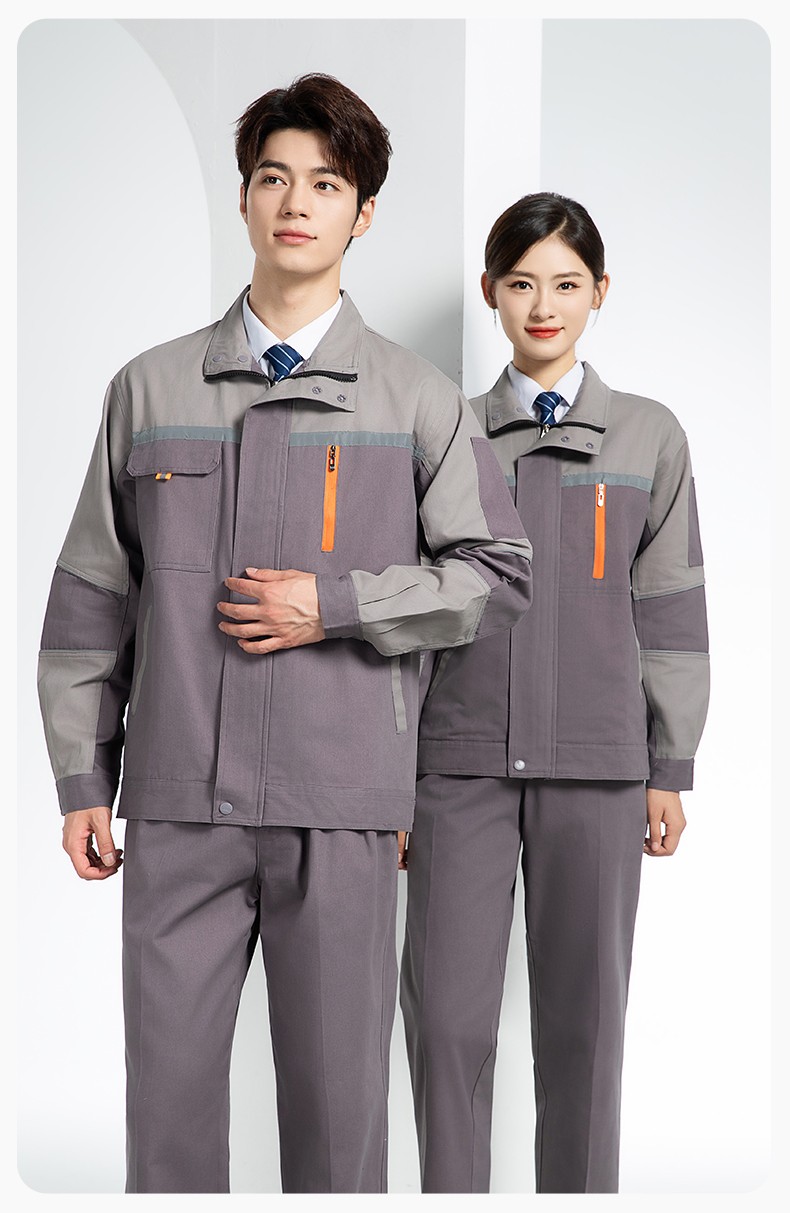 QM20129 純棉工作服套裝定制加厚耐磨長(zhǎng)袖勞保服汽修裝修工地電焊工裝(圖15)