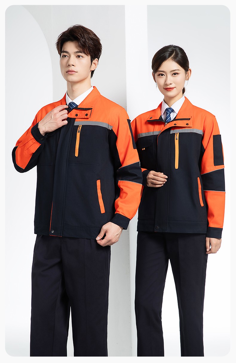 QM20129 純棉工作服套裝定制加厚耐磨長(zhǎng)袖勞保服汽修裝修工地電焊工裝(圖18)