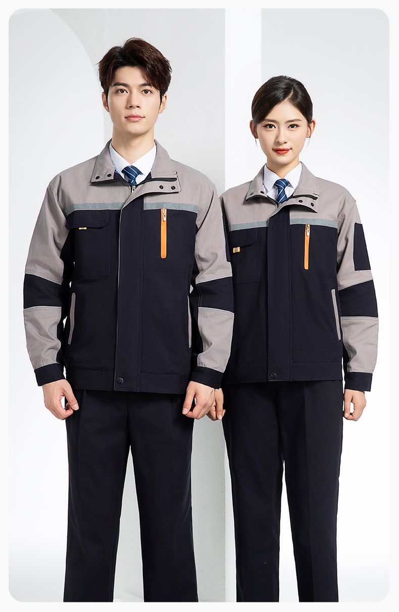 QM20129 純棉工作服套裝定制加厚耐磨長(zhǎng)袖勞保服汽修裝修工地電焊工裝(圖20)