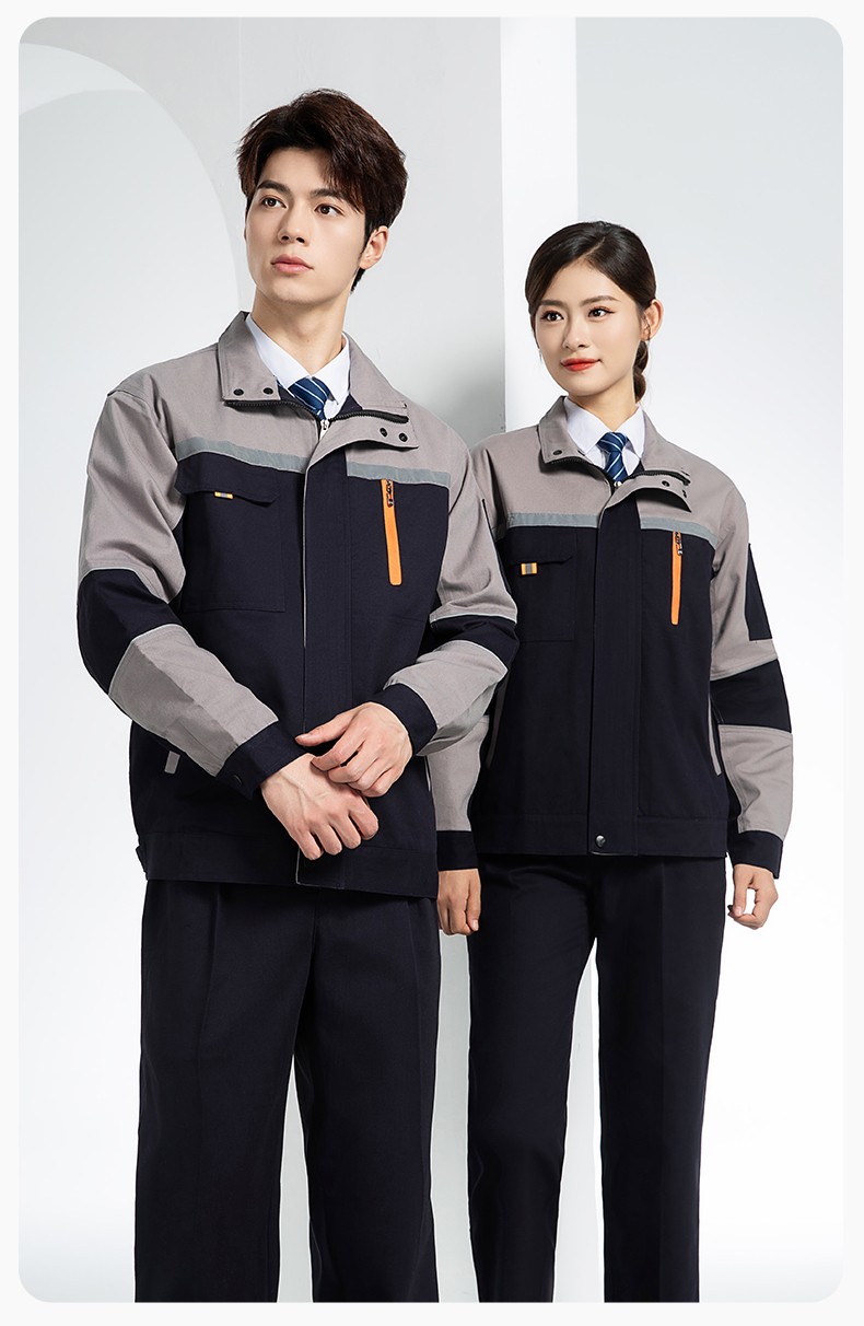 QM20129 純棉工作服套裝定制加厚耐磨長(zhǎng)袖勞保服汽修裝修工地電焊工裝(圖19)