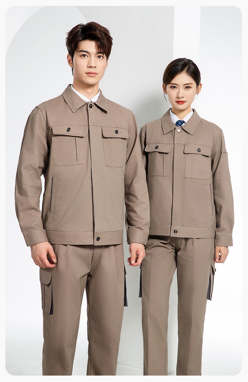 RD-506 春秋純棉電焊工作服套裝男印字長袖工裝耐磨車間全棉勞保服(圖11)