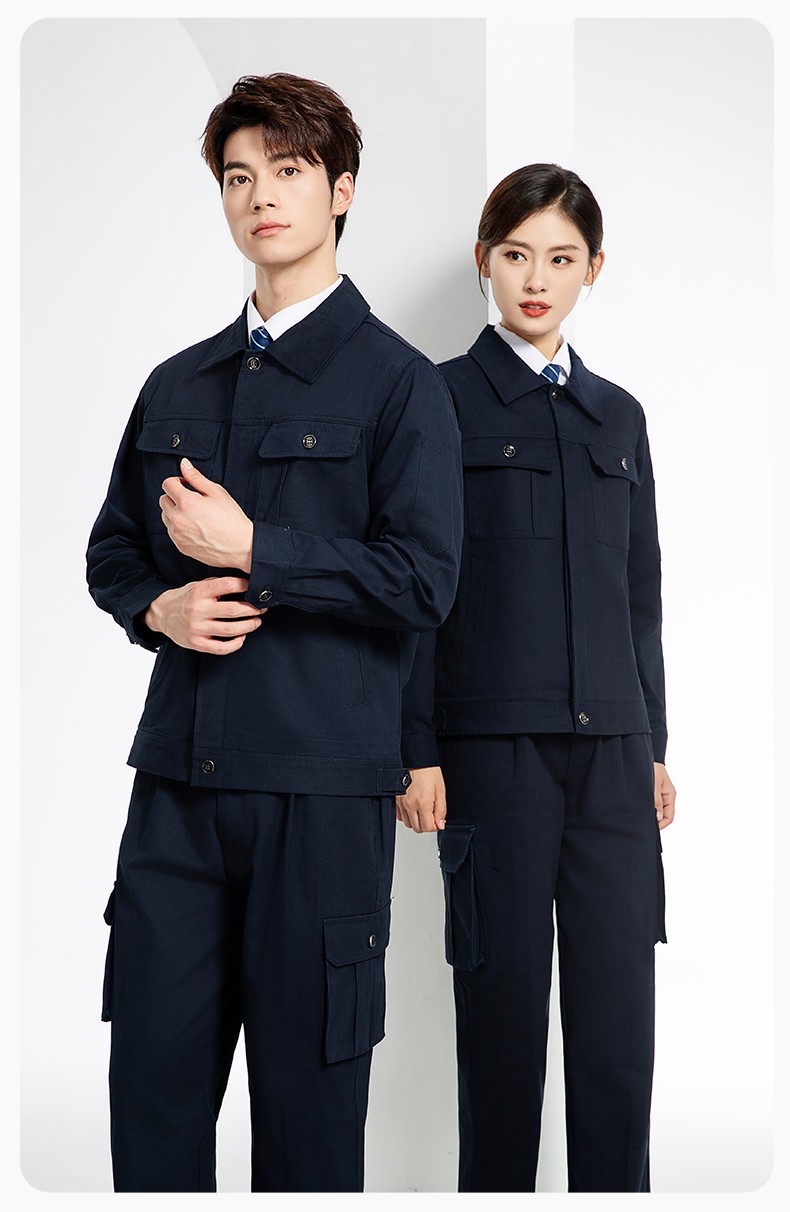 RD-506 春秋純棉電焊工作服套裝男印字長袖工裝耐磨車間全棉勞保服(圖14)