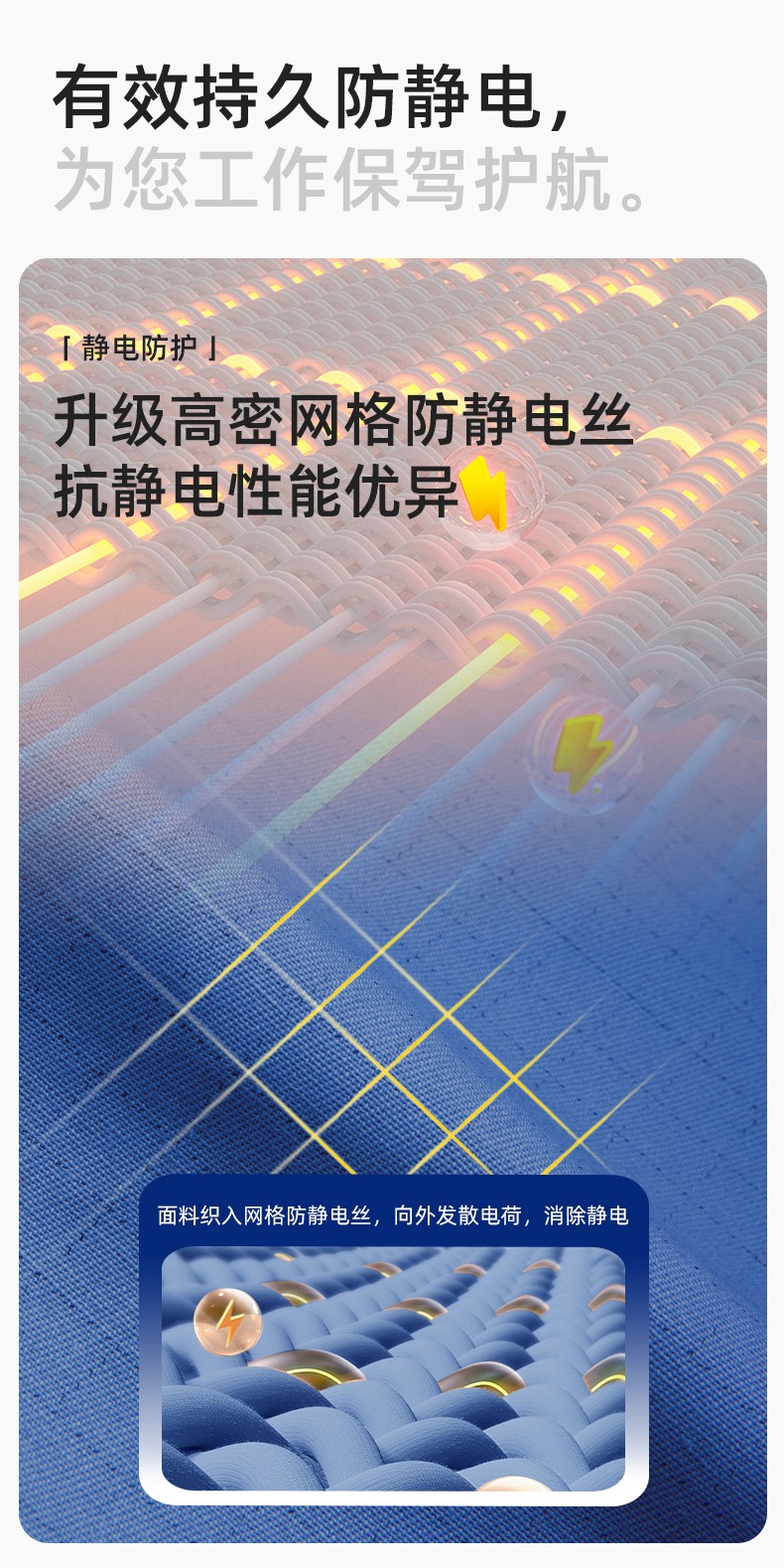 JC-SY61X 防靜電春秋長袖工作服套裝CVC耐磨純色工裝機修車間工廠服定制(圖4)