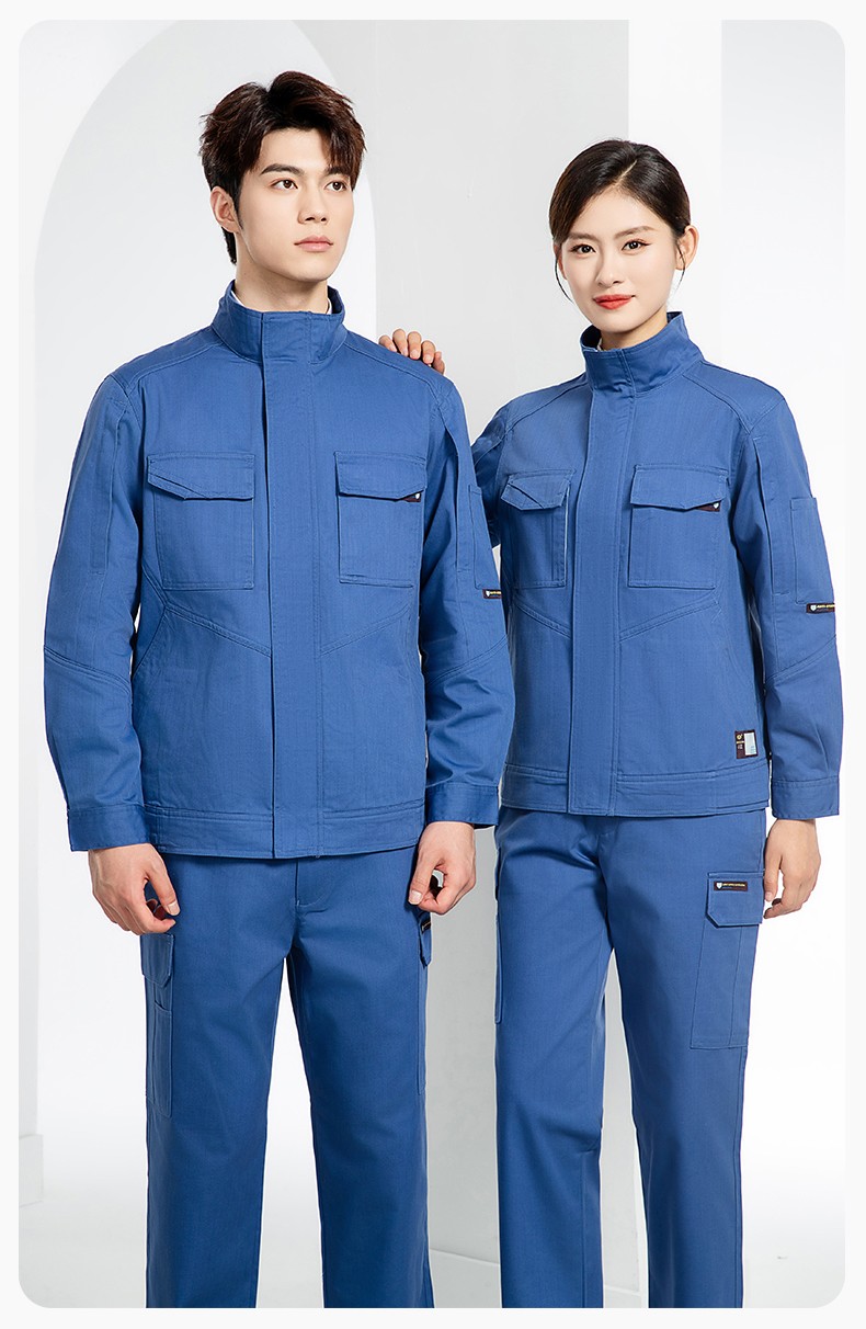 JC-SY61X 防靜電春秋長袖工作服套裝CVC耐磨純色工裝機修車間工廠服定制(圖18)