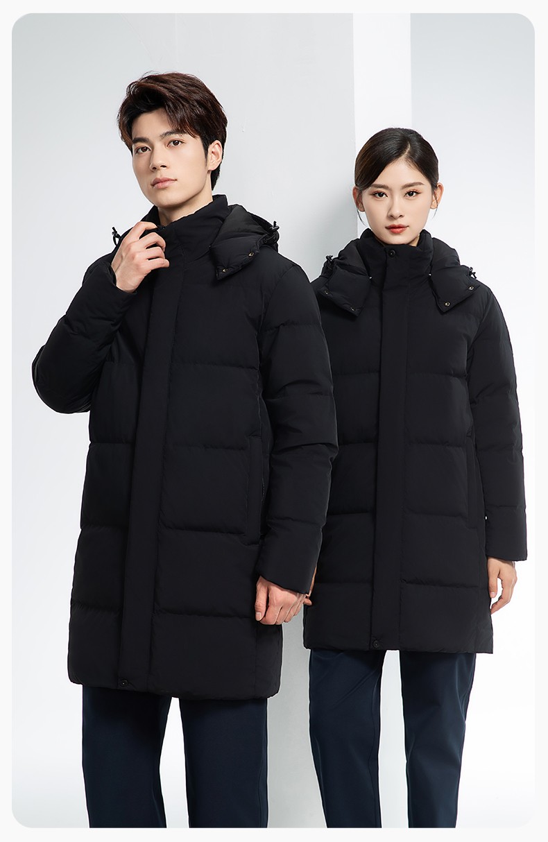 RH-6013 冬季羽絨長款棉衣工作服純色一體棉服工裝男女工廠商超團體服定制(圖17)