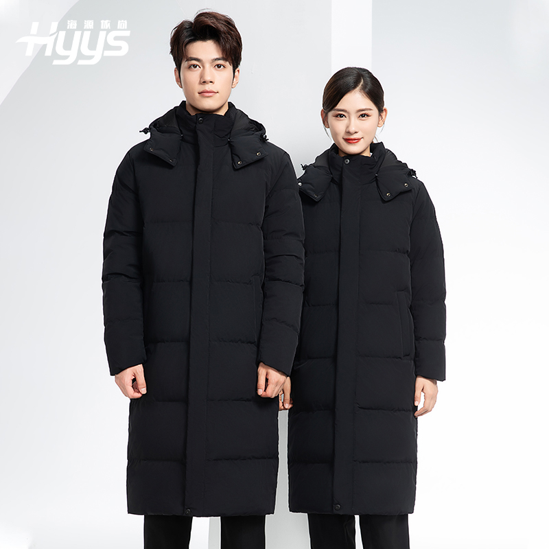 RH-6015 高端羽絨服工作服定制秋冬季中長款加絨加厚棉服銀行前臺長款外套