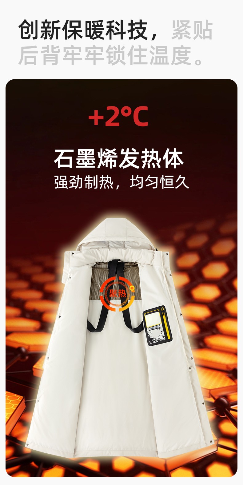 RH-6015 高端羽絨服工作服定制秋冬季中長款加絨加厚棉服銀行前臺長款外套(圖5)