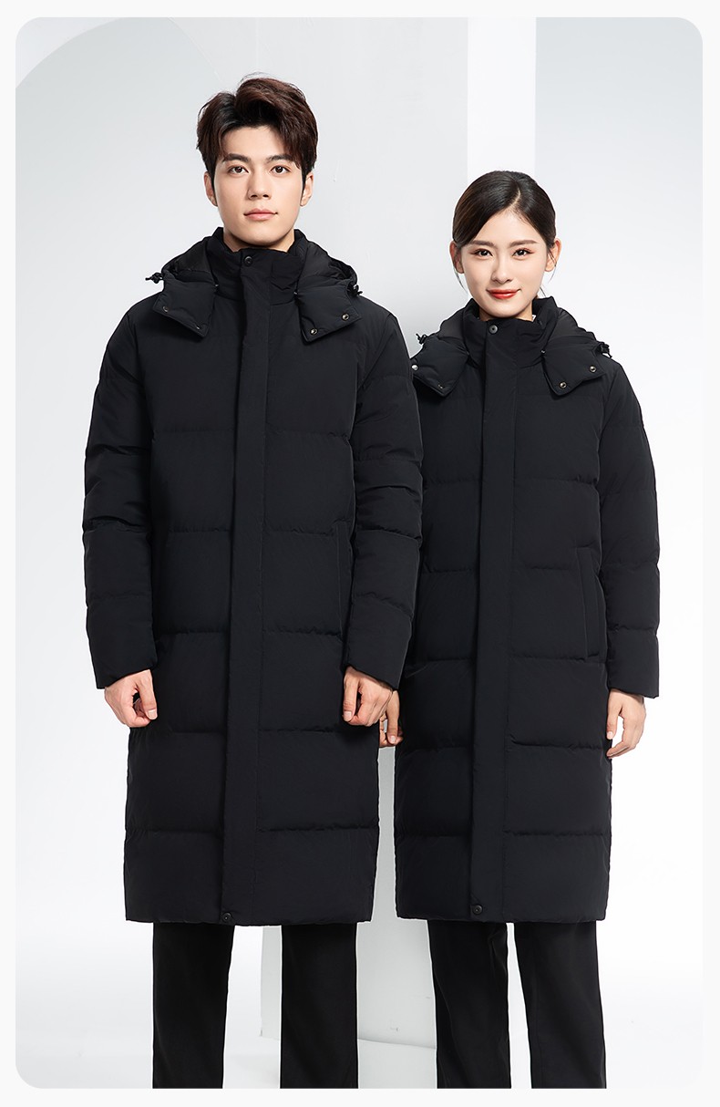 RH-6015 高端羽絨服工作服定制秋冬季中長款加絨加厚棉服銀行前臺長款外套(圖17)