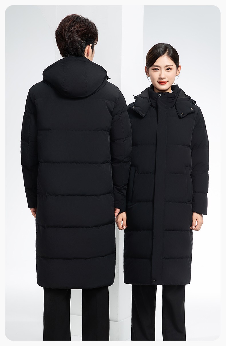RH-6015 高端羽絨服工作服定制秋冬季中長款加絨加厚棉服銀行前臺長款外套(圖18)