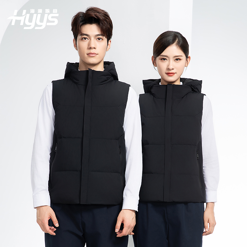 RH-8001 羽絨馬甲工作服加厚保暖秋冬工裝車間企業團體工裝馬夾定制勞保服