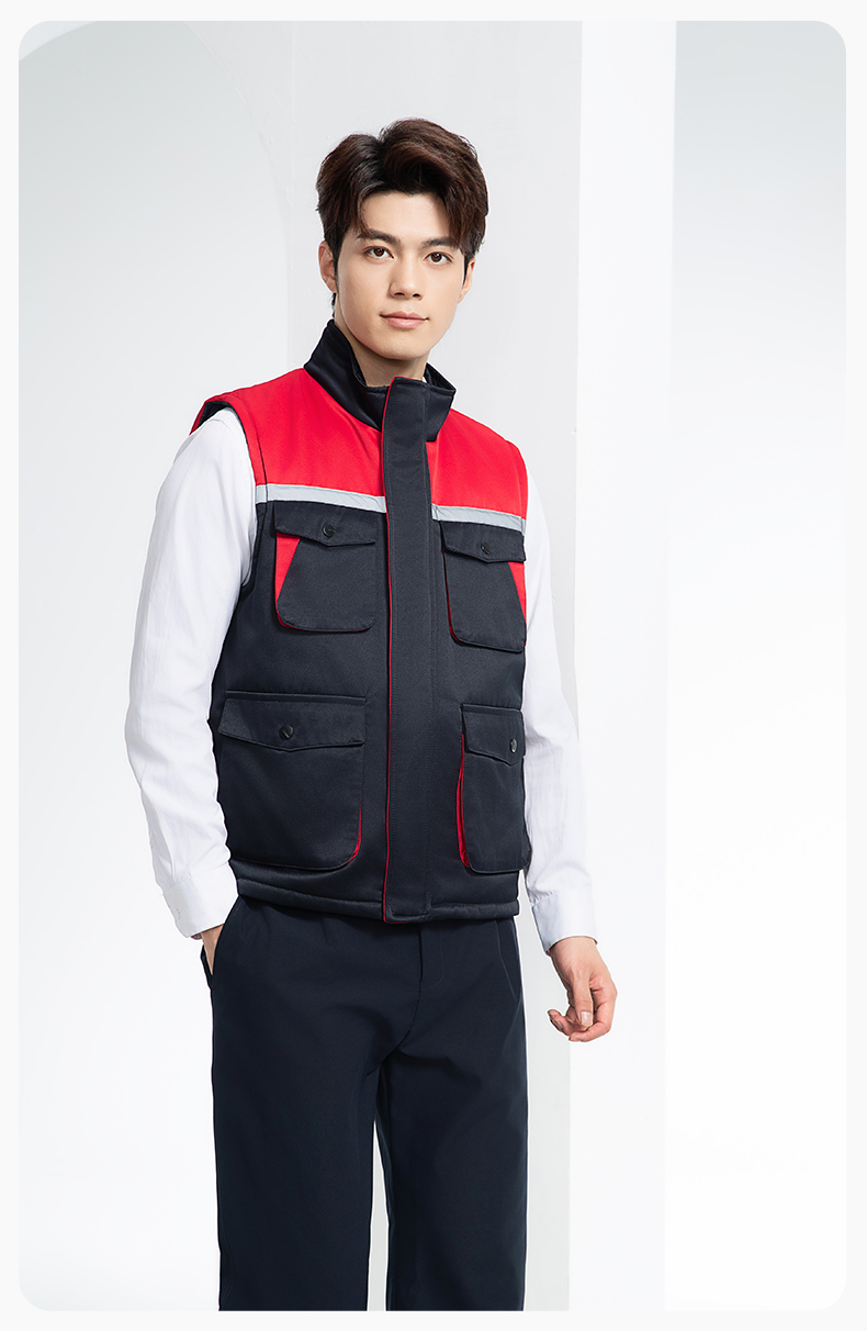 YJ-9902 秋冬工程棉馬甲工裝拼色團(tuán)體廣告志愿者馬夾加厚保暖背心工裝定制(圖15)