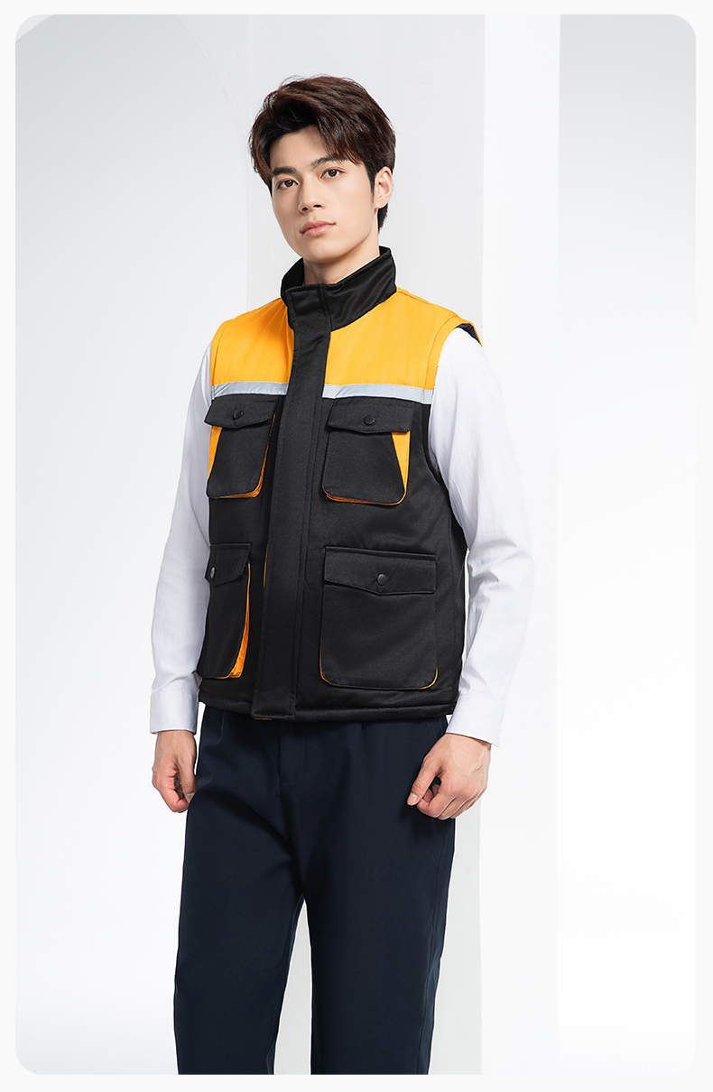 YJ-9902 秋冬工程棉馬甲工裝拼色團(tuán)體廣告志愿者馬夾加厚保暖背心工裝定制(圖17)