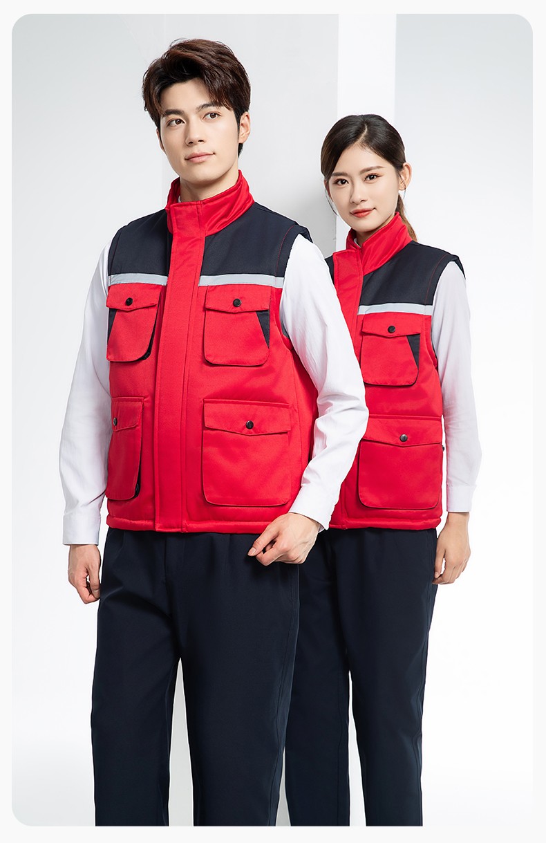 YJ-9902 秋冬工程棉馬甲工裝拼色團(tuán)體廣告志愿者馬夾加厚保暖背心工裝定制(圖19)