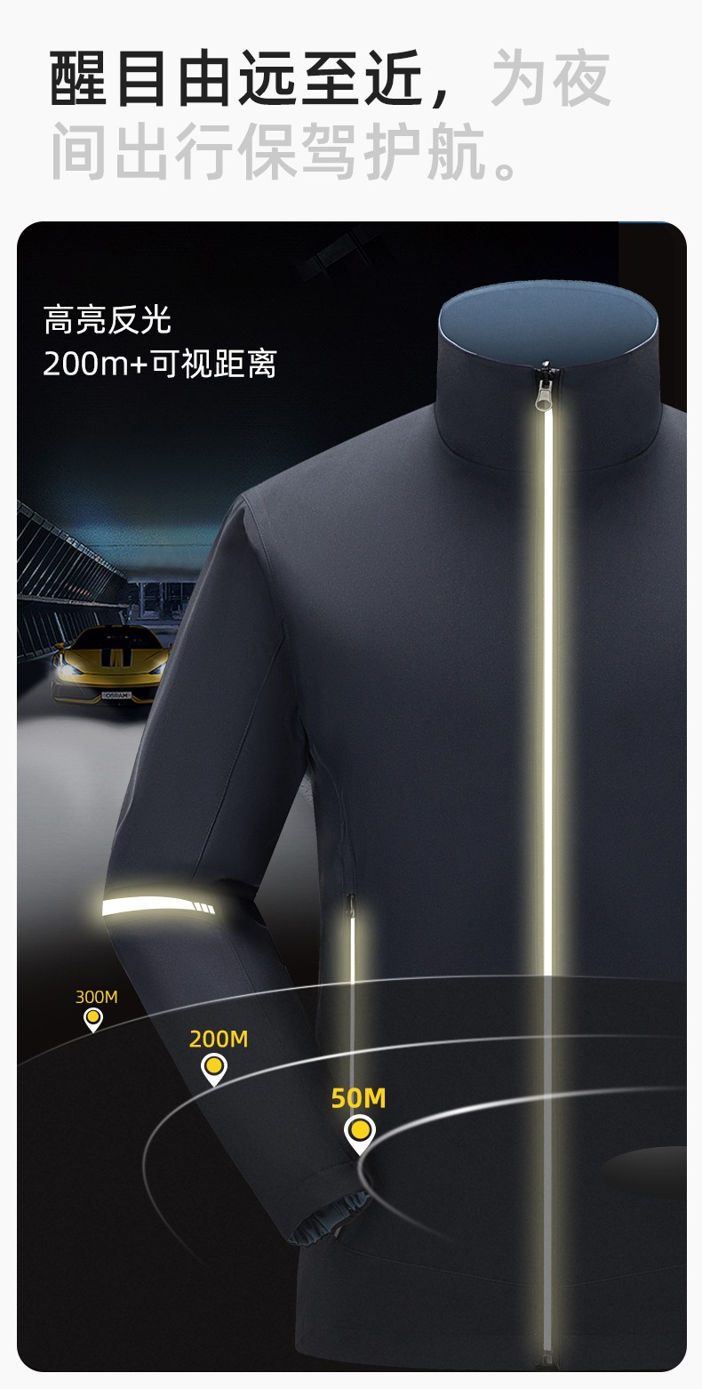 YJ-7001 高端工作服沖鋒衣春秋雙面企業公司行政商務高管員工長袖外套定制(圖5)