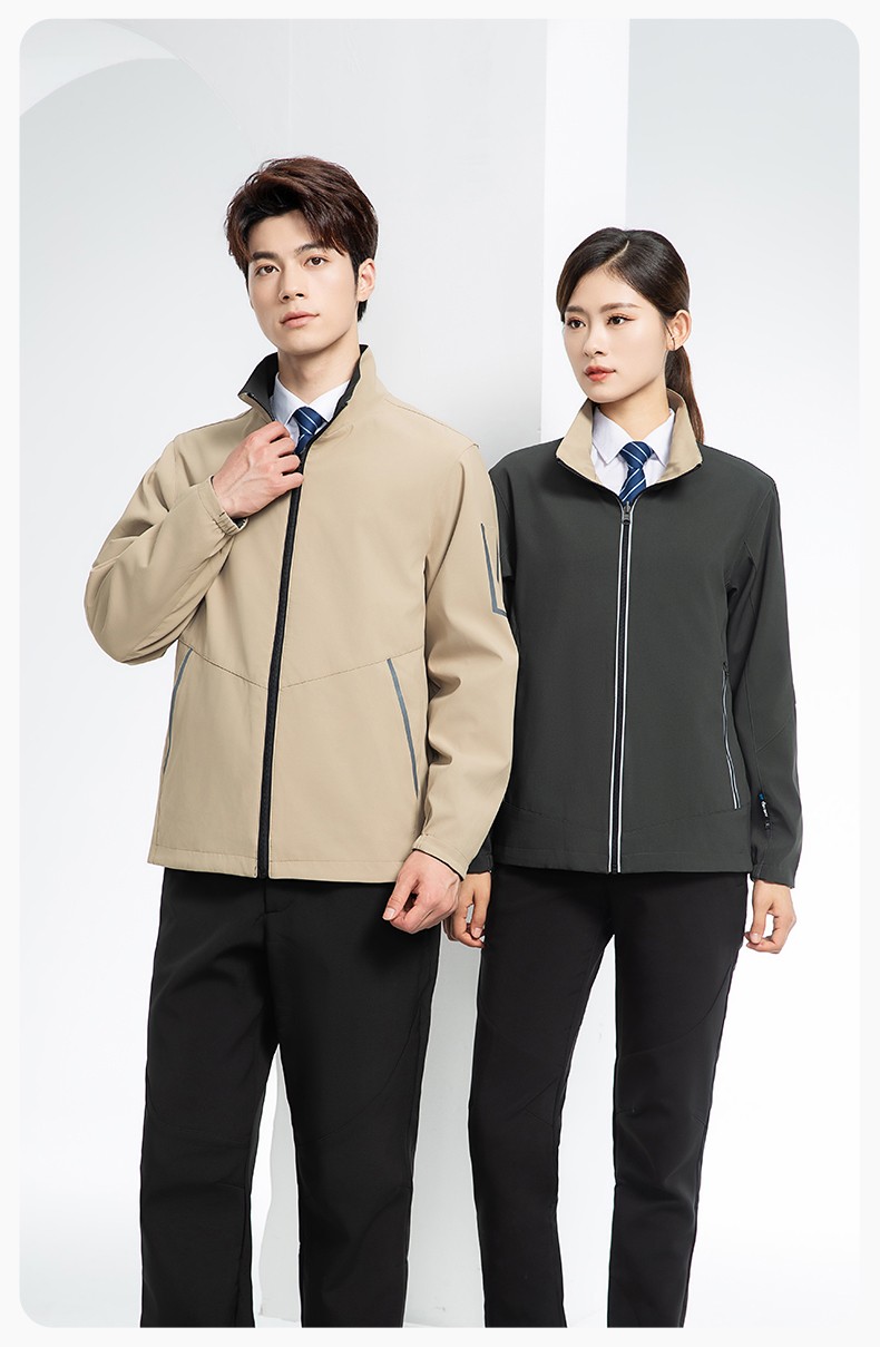 YJ-7001 高端工作服沖鋒衣春秋雙面企業公司行政商務高管員工長袖外套定制(圖14)