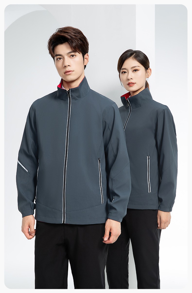 YJ-7001 高端工作服沖鋒衣春秋雙面企業公司行政商務高管員工長袖外套定制(圖16)