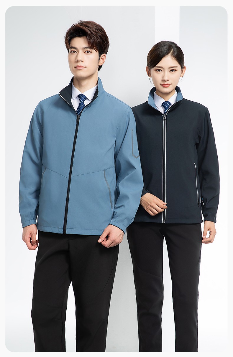 YJ-7001 高端工作服沖鋒衣春秋雙面企業公司行政商務高管員工長袖外套定制(圖22)