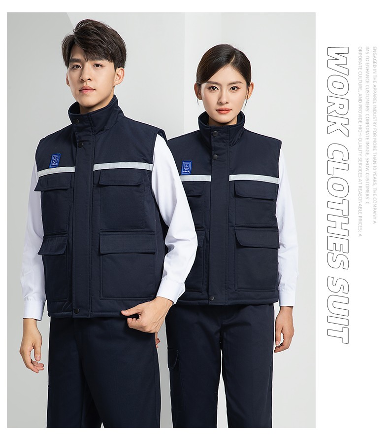 LW-9929 加厚冬季防靜電工作服男棉馬甲勞保服船廠加油站防寒棉背心定制(圖17)